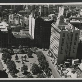 Shell House, Wynyard Park, Sydney Harbour Bridge  and North Shore in distance