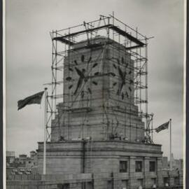 Shell House Clock tower under construction