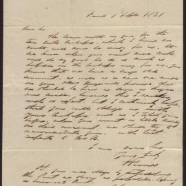 Letter A Ferrier to Isaac Hayward, Surinam