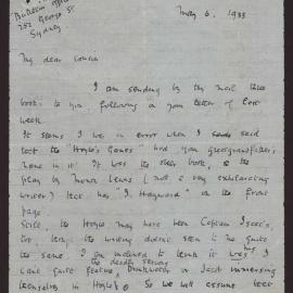 Letter C W Andree Hayward, George Street, Sydney to Cousin