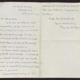 Letter Theresa H Hayward to Mr Hayward