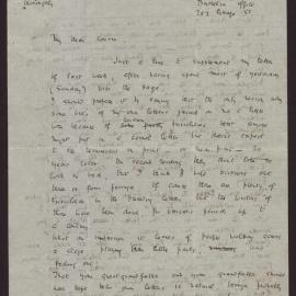 Letter C W Andree Hayward to Cousin