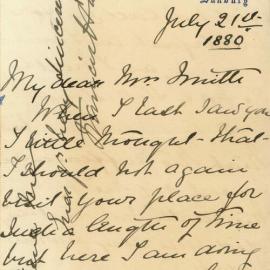 [Letter from Superintendent Francis Hare to Mrs Josephine Smith, 21 July 1880]