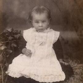 Studio portrait of an unidentified small child.