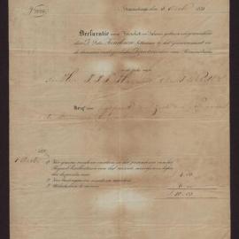 Dutch Government issued document to Isaac Hayward (jnr) being possibly a passport to enter Surinam.