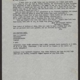Transcript of letter Martinus P Hayward , Clare, South Australia to Elizabeth C Hayward, Stroud