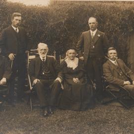 Family photograph of golden wedding anniversary of Frederick and Catherine Howlett