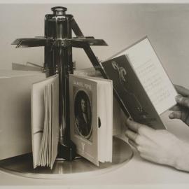 Photograph of publication stand promoting L'Oiseau-Lyre material