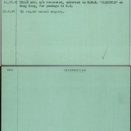 Basham, Oscar V, [No Service Number]