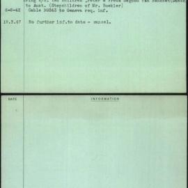 Buehler, Mr & Mrs J A (Jacob Albert), [No Service Number]