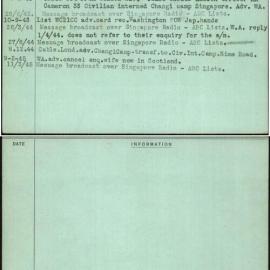 Cameron, Angus Alexander, Singapore