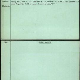 Palmer (Mr & Mrs), Alfred John, [No Service Number]
