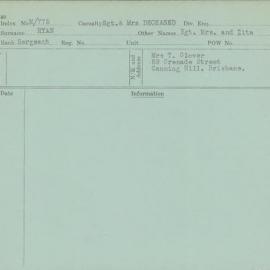 Ryan, Sgt Mrs and Zita