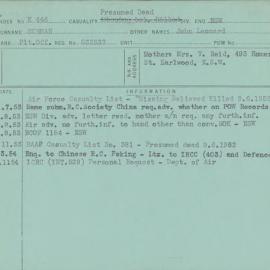 Surman, John Leonard, 032537