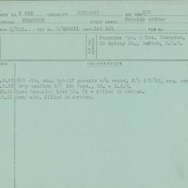 Thompson, Patrick Arthur, 2/400511