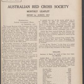 Australian Red Cross Society Monthly Leaflet