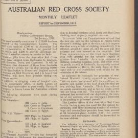 Australian Red Cross Society Monthly Leaflet