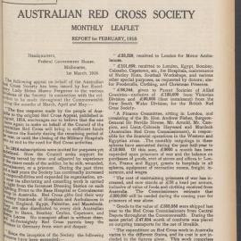 Australian Red Cross Society Monthly Leaflet