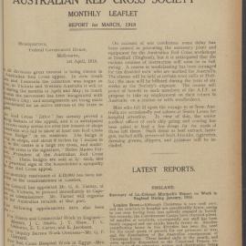 Australian Red Cross Society Monthly Leaflet