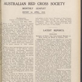 Australian Red Cross Society Monthly Leaflet