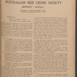 Australian Red Cross Society Monthly Leaflet