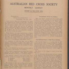 Australian Red Cross Society Monthly Leaflet