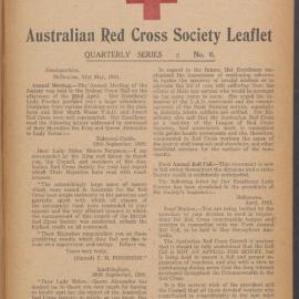 Australian Red Cross Society Leaflet - Quarterly Series No.6