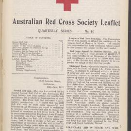 Australian Red Cross Society Leaflet - Quarterly Series No.10