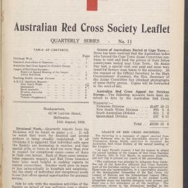 Australian Red Cross Society Leaflet - Quarterly Series No.11