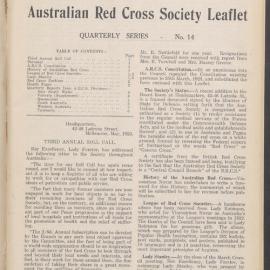 Australian Red Cross Society Leaflet - Quarterly Series No.14