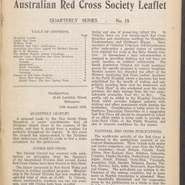 Australian Red Cross Society Leaflet - Quarterly Series No.15