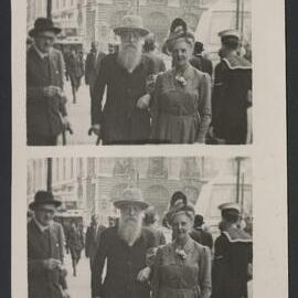 Jeff Hanson, Charles Koechlin and Louise Hanson-Dyer standing on a Parisian street