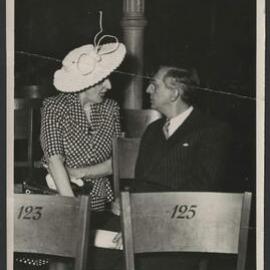 Louise Hanson-Dyer seated with Henri Sauguet