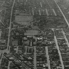 Aerial view of University looking North, University of Melbourne, 11 March 1942.