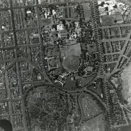 Aerial view of University, University of Melbourne, 11 March 1942.