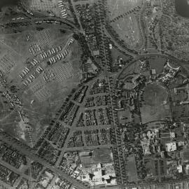 Aerial view of University, University of Melbourne, 11 March 1942.