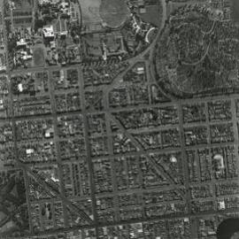 Aerial view of University, University of Melbourne, 11 March 1942.