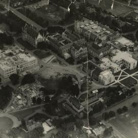 Aerial view of University, University of Melbourne, 1937-1938