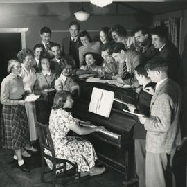 Australian Student Christian Movement folk-singing sessions at Mildura branch, University of Melbourne, 1948-1949.