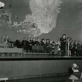 Centenary ceremony in Wilson Hall, University of Melbourne, August 1956.