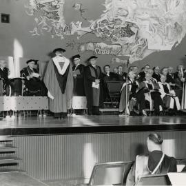 Conferring of honourary degrees during Centenary celebrations, University of Melbourne, August 1956.