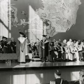 Conferring of honourary degrees during Centenary celebrations, University of Melbourne, August 1956.