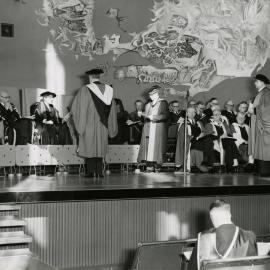 Conferring of honourary degrees during Centenary celebrations, University of Melbourne, August 1956.