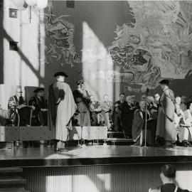 Conferring of honourary degrees during Centenary celebrations, University of Melbourne, August 1956.