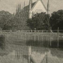 Old Wilson Hall across lake, University of Melbourne.