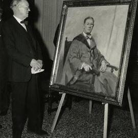 Presentation of portrait of Dr. Rowden White, University of Melbourne, 10 June 1959.