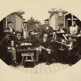 Professor John Drummond Kirkland and Chemistry students, University of Melbourne, circa 1878.
