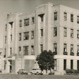 Rear view of Commerce building, University of Melbourne, circa 1955.