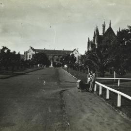 View along Main Drive, University of Melbourne, circa 1931-1936.
