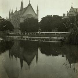 View of Old Wilson Hall across Lake, University of Melbourne, circa 1931-1936.